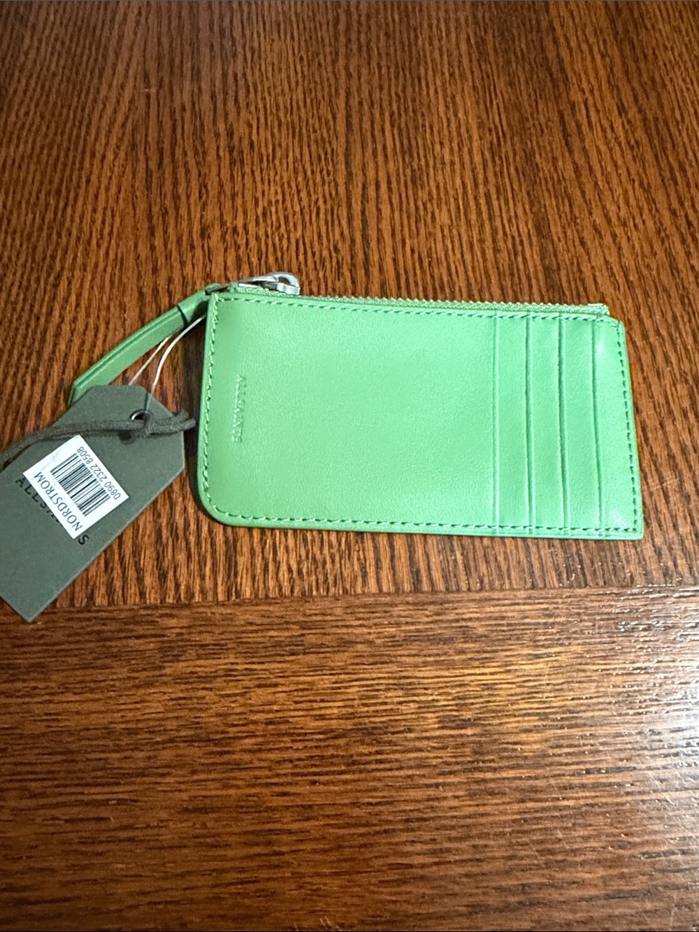 All Saints Mint Green Cardholder Wristlet